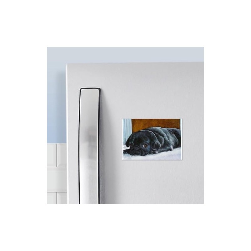 CafePress Resting Black Pug Puppy Rectangle Magnet, 3"x2" Refrigerator Magnet