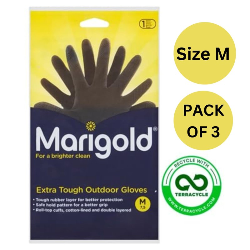 3 X Gardening Rubber Gloves Extra Tough & Non-Slip Grip