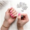 TOVINANNA 30Pcs Year Nail Charms Silver Nail Gems for Effortless