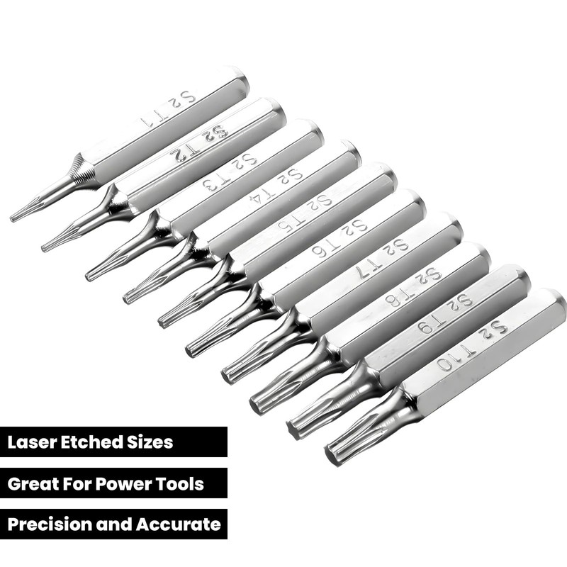 Torx Bit Set, 10 Pieces 4 mm Torx Screwdriver Star