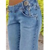 Flamingals Flare Jeans for Women Button Up Low Rise Jeans
