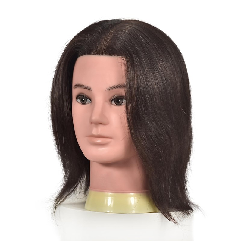 BLTYXT Male Mannequin Head with 100% Human Hair Training Head