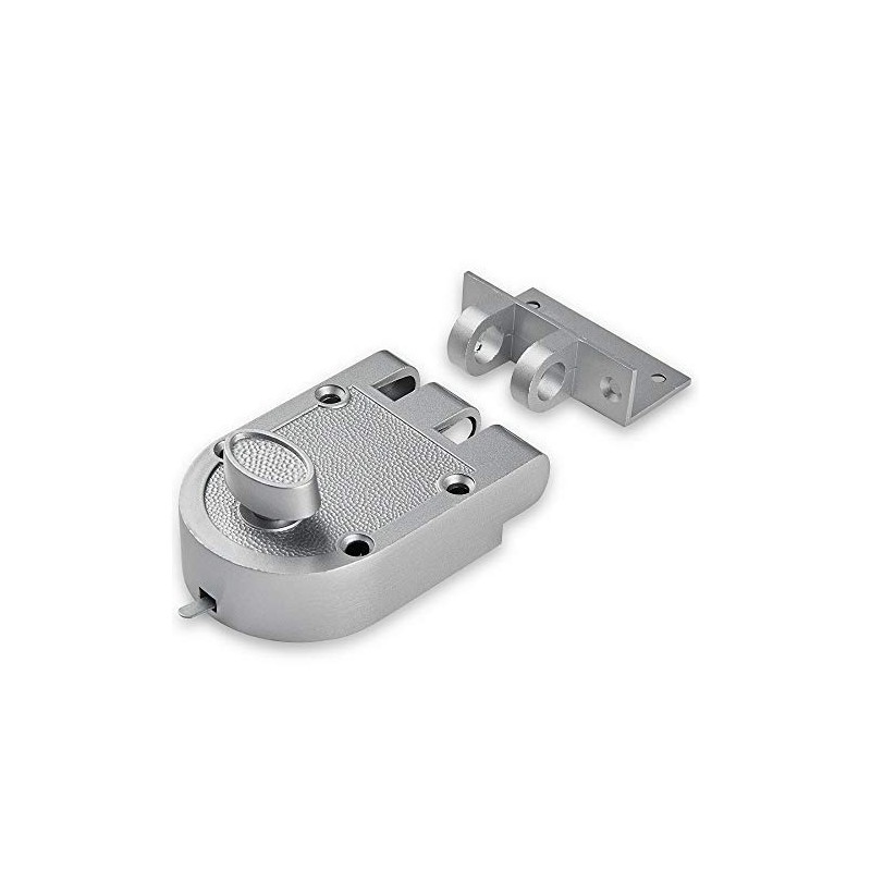 SUMBIN Jimmy Proof Night Latch for Front Door Silvery Color
