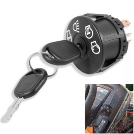 Ignition Switch with Key 7 terminals Fit for Craftsman Husqvarna Deere John MTD Murray Riding Lawn Mower, Replace# 175442 GY20074 94762 163968 532175566 925-1741 175566