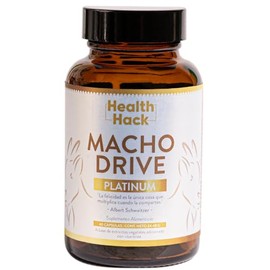 Health Hack Macho Drive Platinum  Maca Negra y Roja, Ginseng Coreano, L-Arginina, Zinc, Grano de Terciopelo y Vitamina D  Suplemento Masculino...     