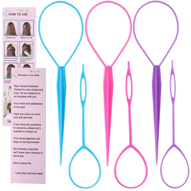 Schembo Topsy Tail Hair Tool Set - 6pcs Loop Styling