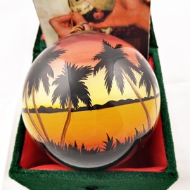 OKEA Dusk Palm - Inside Painted Glass Ornament for Home and Office Perfect for Thanksgiving, Christmas, Holidays Festive Decorations