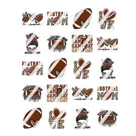 Football Mom Touchdown Nail Art Decals - Waterslide Nail Decals (Adult XLarge 0.6" inches)