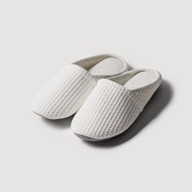 JAJU [JAJU] Waffle Cotton Washable Living Slippers (Women's)_White