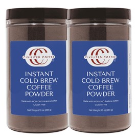 Civilized Coffee Instant Cold Brew Powder – Authentic Low-Acid Coffee, Medium Dark Roast, 100% Arabica (2 Pack-20 oz)
