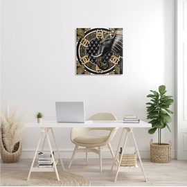 Stupell Industries Regal Elephant Safari Animal Glam Fashion Pattern, Designed by Ziwei Li Canvas Wall Art, 24 x 24, Black