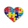 PinMart Autism Awareness Puzzle Pieces Heart Pin – Nickel Plated
