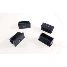 4 Pack Threaded 1" x 2"(OD) Rectangular Plastic Tubing Insert 5/16-18 Threads