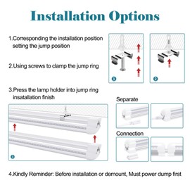 JOMITOP LED Shop Light 4FT 10 Pack, 40W 5400LM 6000K Linkable Warehouse Light Fixtures, T8 V Shape High Output Clear Cover Plug and Play, 4 Foot LED Garage Light for Basement