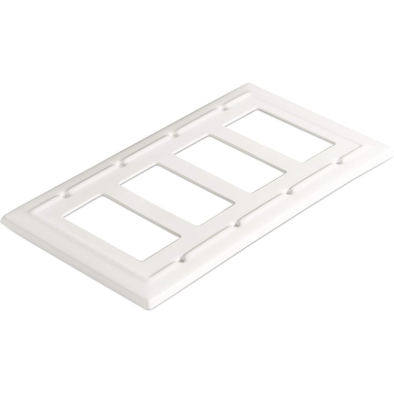 Monarch Abode 4-Gang Rocker Wall Plate, Architectural Decorator Metal Switch