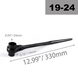 LEPEVNEY 19 x 24mm Ratchet Podger Spanner Sacaffold Spanner Wrench Quick Release Podger Bar Black