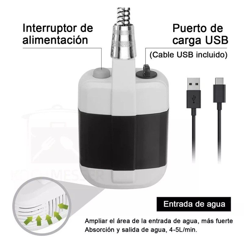 KOCHMESSER Ducha Portátil Para Camping Regadera Portatil Ducha Exterior