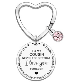 FMCC Cousin Gifts for Women Gifts for Cousin Birthday Christmas Graduation Presents Keyring Never Forget That I Love You Forever