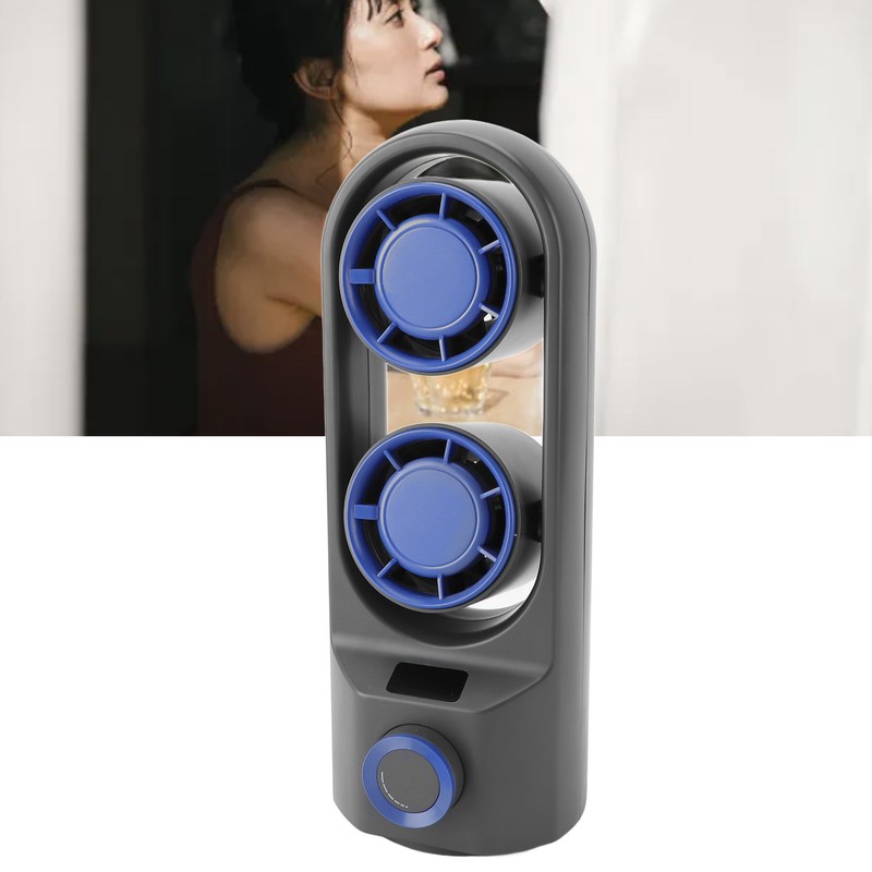 Desktop Tower Fan Profesional Efficient Stepless Speed Adjustable Dual Turbine