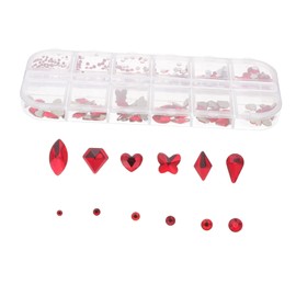 Baluue Resin Rhinestones Nail Decoration Compartment Box for Nail Art and Charms for Manicure for Home