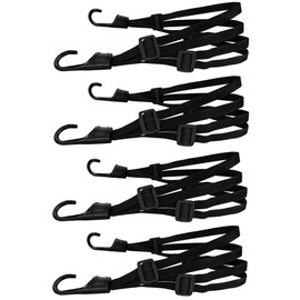 Motorcycle Pannier Rack Strap, Pack of 4, 60 cm Luggage Strap Bike, Black Luggage Rack, Tie Down Strap, Motorcycle, for Motorcycle Helmets, Bicycles, Luggage