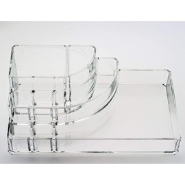 Josalinas - Cajas de almacenamiento para cosméticos y joyas, 8 ranuras para organizar brochas de cosméticos, pintalabios, joyas, accesorios para el pelo, mostrador de baño o tocador