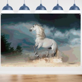 White Horse Birthday Party Banner White Horse Themed the Dust was Blowing Décor for Party Backdrop Decoration Supplies