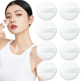 20PCS Makeup Powder Puff Reusable Cotton Powder Puff for Loose and Foundation Replacement (White, Normal Size 1.77 Inch)