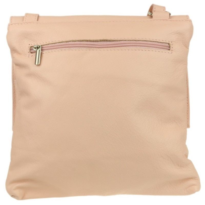 Girly Handbags Double Pocket Italian Genuine Leather Messenger Bag Crossbody