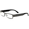 Khan Designer Reading Glasses RD934-Gun-200 in Gunmetal 50mm
