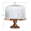 Creative Co-Op 12 Inches Round Acacia Wood Pedestal with Fluted