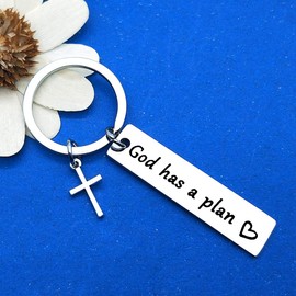 Religious Gifts Inspirational Keyring Christian Gifts for Men Women God Has a Plan Keyring Faith Keychain Christian Gifts for Friend Family Member Encouragement Gifts Christmas Birthday Gift