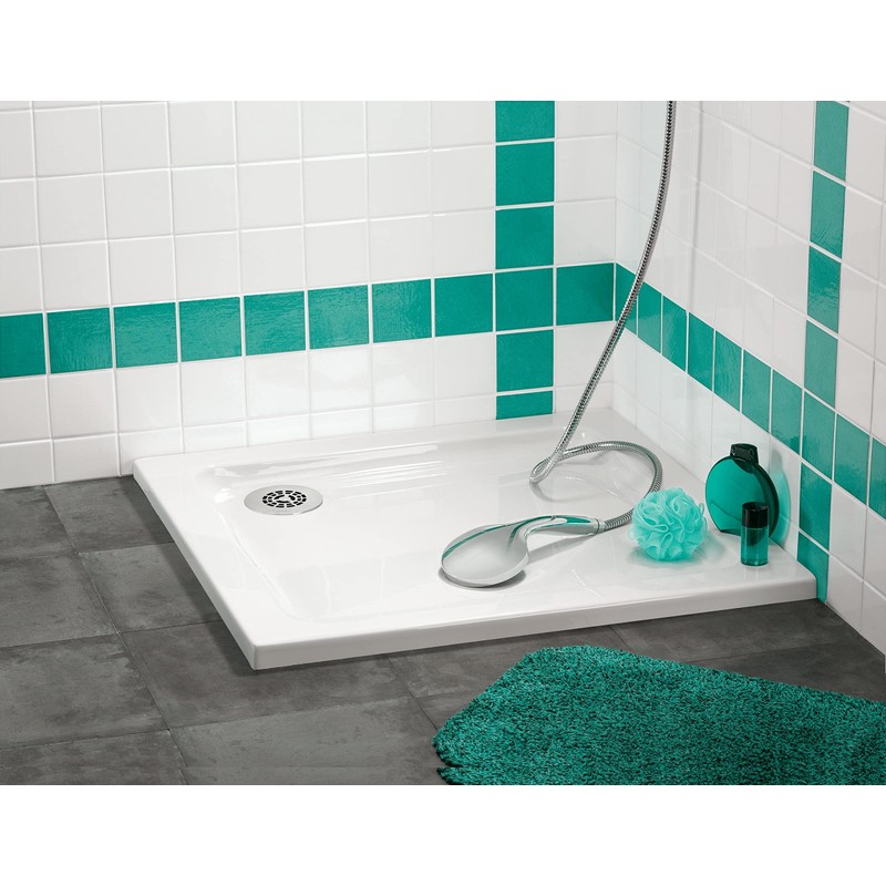 Wirquin 30723394 Slim Shower Drain with Stainless Steel Grille for