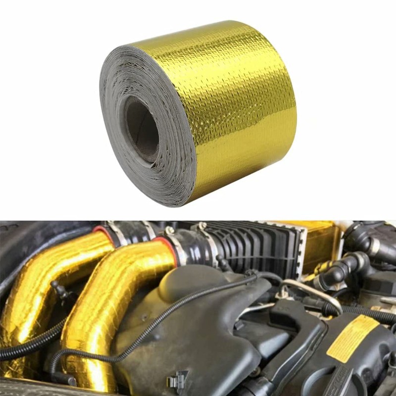 JRSAUTO 2" 30FT High-Temperature Heat Reflective Adhesive Backed Roll,Heat Wrap