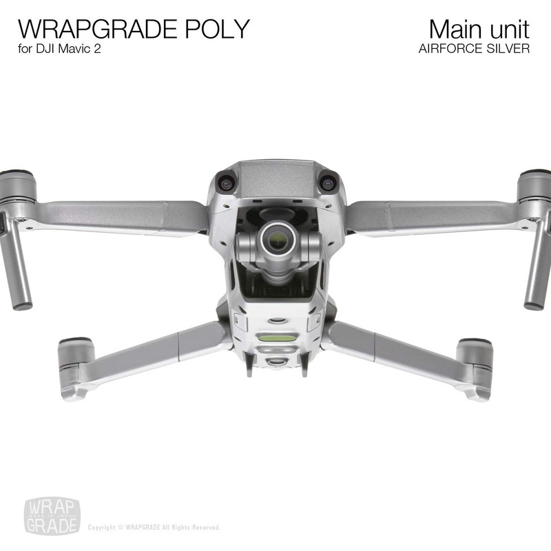 WRAPGRADE Main Device Skin Compatible with DJI Mavic2 (Airforce Silver)