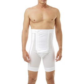 Underworks Men's Power Shaper Long Leg Brief Girdle, Waistline - 2X 45-48, White