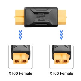 SinLoon 2 Pack XT60 Female to Female Connector Adapter XT60 Wireless Adapter for RC FPV Toy Car Plane Drone Battery (Female to Female)