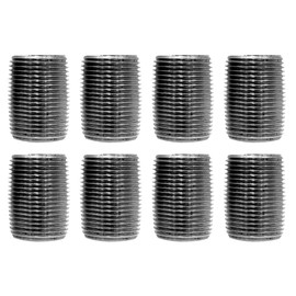 Pipe Decor 3/4” x 18” Malleable Cast Iron Pipe, Pre Cut, Industrial Steel Grey Fits Standard Three Quarter Inch Black Threaded Pipes Nipples and Fittings, Build Vintage DIY Furniture, 4 Pack