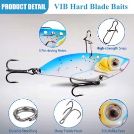 OROOTL Blade Bait Fishing Spoon Lures Metal Spinner Spoon Blade for Bass VIB Lipless Crankbait Swimbait for Bass Walleye Trout Perch Pike Freshwater Saltwater Long Casting Jigging Spoons