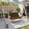 Porch Swing Cushion with Backrest,Waterproof Bench Cushion for Outdoor Furniture,2-3