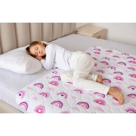 Potty Training Bed Pad, waterproof Mattress Protector for 100% Night Time Protection|Rainbow|Lifesaver for Mattress Whilst Night Time Toilet Training|Easy To Wash & Dry|Fits Toddler & Single Size Bed