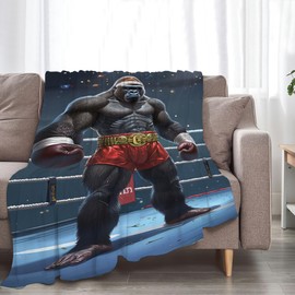 citari Gorilla Boxing Blanket Funny Boxing Throw Blanket Boxing Gifts and Decor Boxing Blanket for Men Boys Girls Women Soft Warm Cozy Fleece Blanket for Couch Sofa ?Bed 50"x40"
