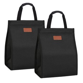 Lunch Bags for Women Insulated Reusable Lunch Tote with Internal Pocket, Lunch Tote bag for Work (Black