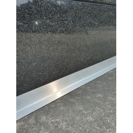 Kitchen End Strip, Stainless Steel, 0.75 m Long, 6 x 3 cm, 0.8 mm Thick, K240 Polished V2A, End Strip Worktop Inner Angle, 75 cm, End Profile 60 x 30 mm