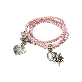 Alpenflüstern Traditional wrap bracelet Edelweiss - women's costume jewellery, traditional bracelet, cord bracelet in traditional colours DAB026, 20% metal alloy, 5% copper, 2% glass, 5% magnet, 68%
