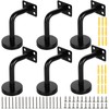 ZIQI 6 Pack Black Stainless Steel Handrail Bracket, Heavy Duty