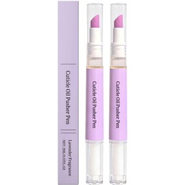 Lápiz de aceite para cutículas con empujador de cutículas de cerámica, lápiz para el cuidado de las uñas para remover padrastros y reparar cutículas, lápices aceites removedores cutículas suave (2PC)
