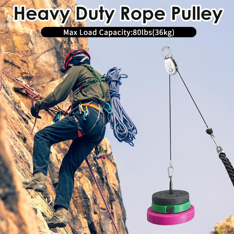 12 Pack M15 Pulleys for Rope, 304 Stainless Steel Wire