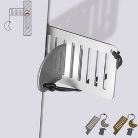 Portable Anti-Theft Door Lock & Stopper for Travel Security (Women's) Silver Lock