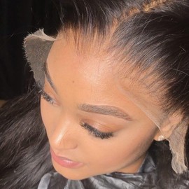 CHEETAHBEAUTY Straight 13x6 Ultra-fitted SKINLIKE HD Lace Front Wigs 250% Density Bleached Knots with Baby Hair 0.10mm Ultra-thin HD Lace Fit All Skins Straight Human Hair Wigs for Women(22inch)